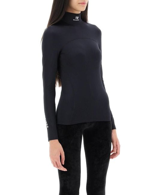 Balenciaga Black Long-Sleeved Activewear Top