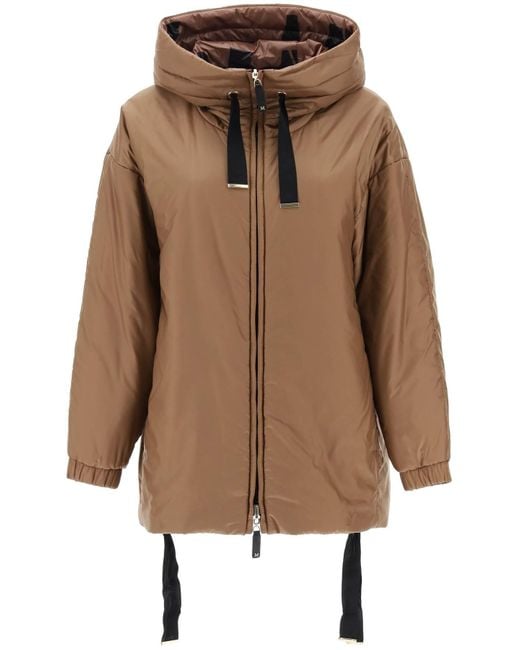 Max Mara The Cube Brown 'Greenlo' Reversible Jacket With Cameluxe Padding
