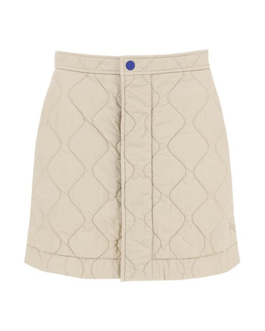 Burberry Natural Quilted Mini Skirt