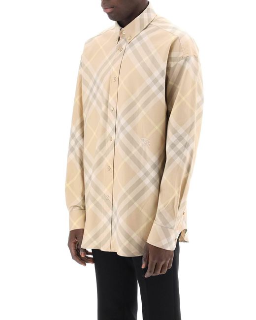 Burberry Natural "Organic Cotton Checkered Shirt for men