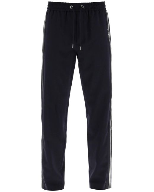 Moncler Blue Sporty Pants With Side Stripes for men
