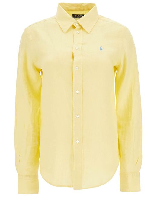 Polo Ralph Lauren Yellow Classic Linen Shirt For /W