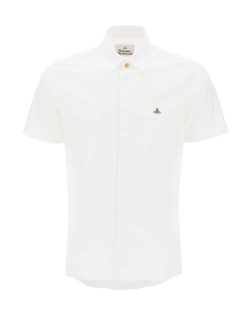 Camicia Manica Corta Slim Fit di Vivienne Westwood in White da Uomo