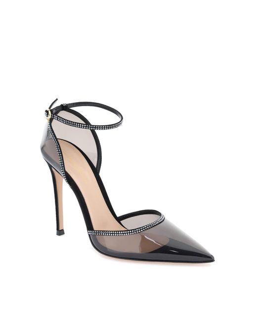 Gianvito Rossi Crystal Sabin Pumps in Black Lyst