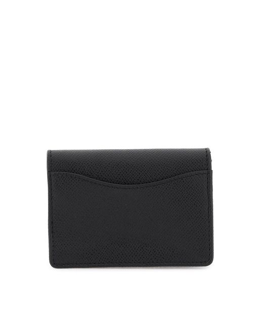 Ferragamo Black Grained Leather Card Holder