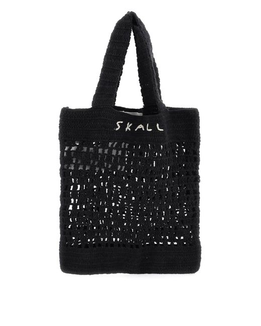 Skall Studio Black Evalu Crochet Handbag