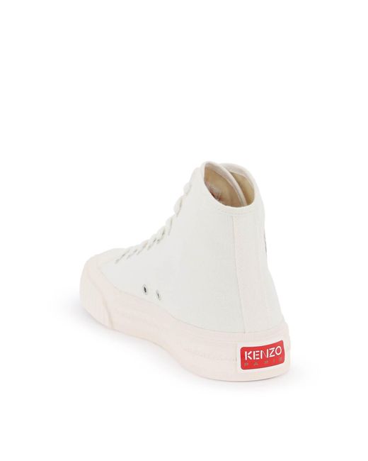 KENZO White Canvas High Top Sneakers