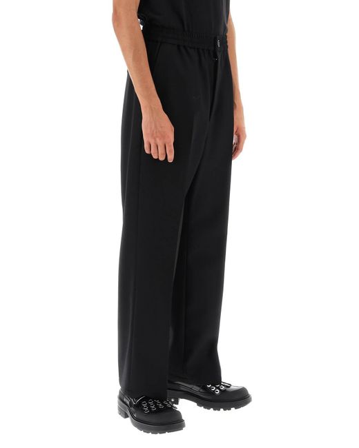 AMI Black Loose Pants With Straight Cut for men