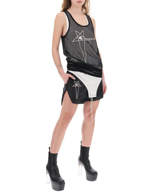 Rick Owens Gray 'champion X ' Basketball Mini Dress