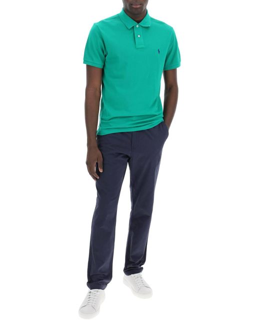 Polo Ralph Lauren Green Pique Cotton Polo Shirt for men