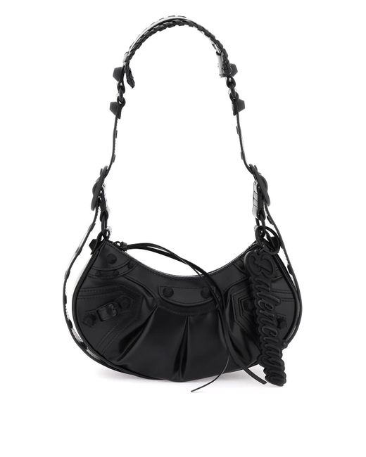 Balenciaga Black Latex Nappa Leather Le Cagole Xs Bag