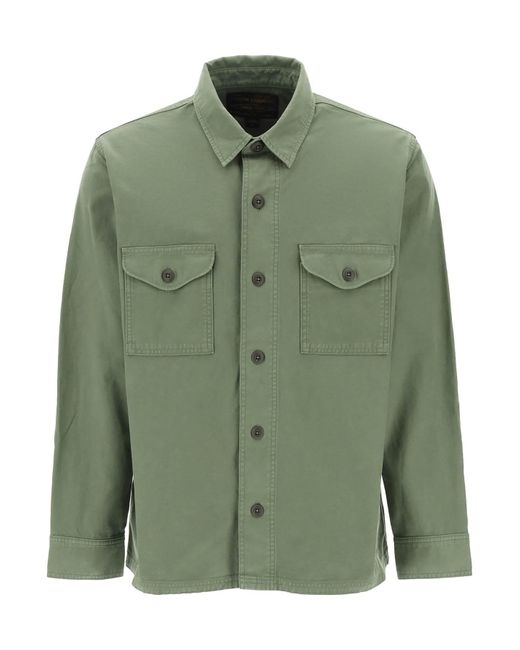 Filson Green Cotton Overshirt For for men