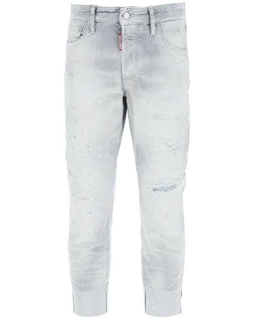 DSquared² Gray Piranha Grey Denim Wash Sailor Jeans for men