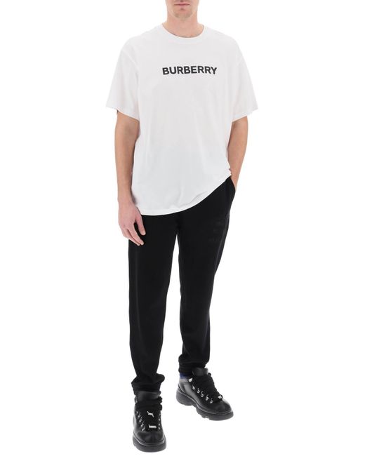 Burberry White Harriston T-Shirt With Logo Print for men