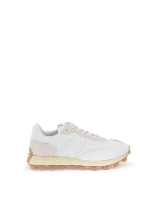 Tod's White Tods Leather And Fabric 1t Sneakers for men