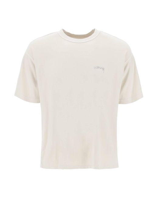 T-Shirt Girocollo Inside-Out di Stussy in White da Uomo