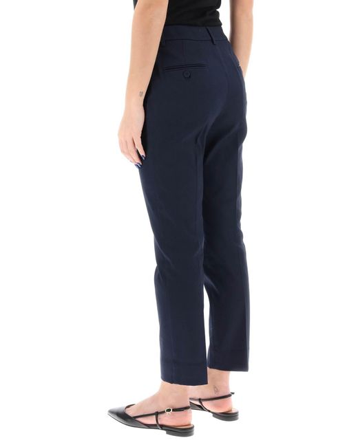 Weekend by Maxmara Blue Stretch Cotton Cigarette Pants