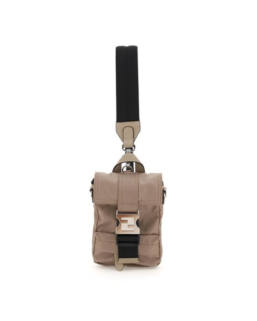 Fendi White Ness Mini Econyl Crossbody Backpack for men