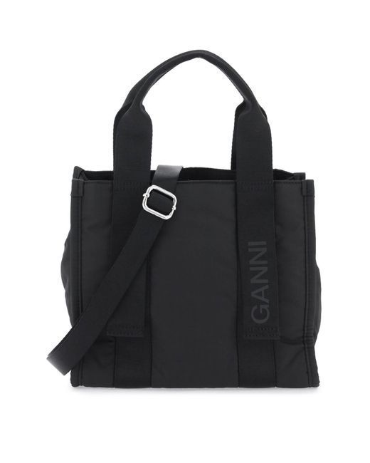 Ganni Black Tech Tote Bag