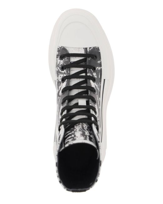 Alexander McQueen White 'Tread Slick Graffiti' Ankle Boots for men