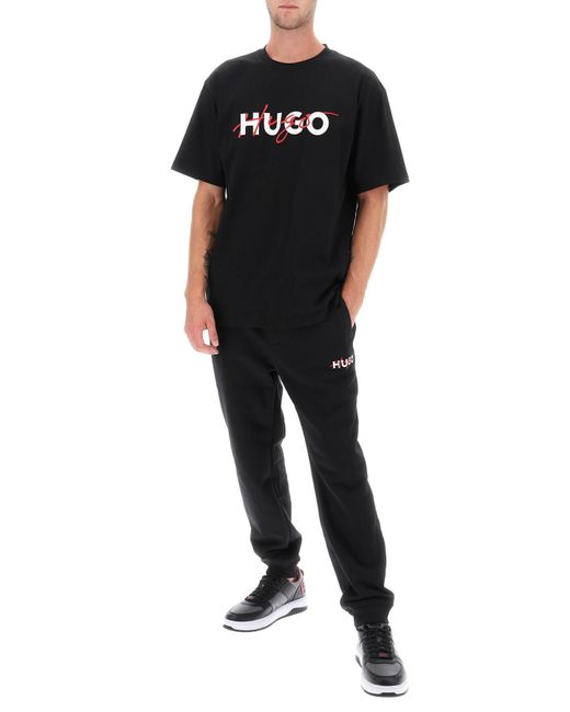 Joggers Drokko Doppio Logo di HUGO in Black da Uomo