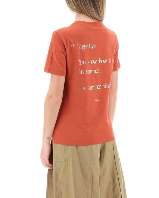 Max Mara Orange Orlanda T-Shirt With Lamin