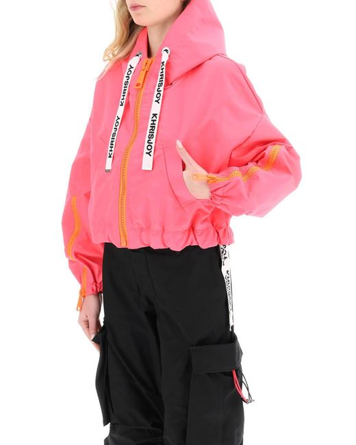 Khrisjoy Pink Khris Crop Windbreaker Jacket