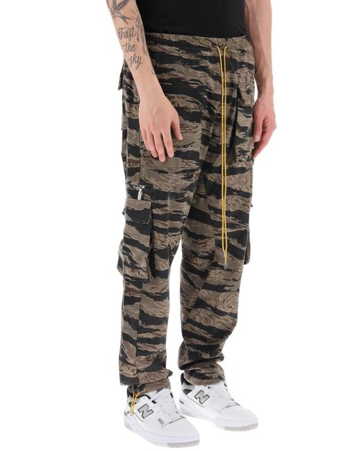 Pantaloni Cargo Con Motivo 'Tiger Camo' di Rhude in Gray da Uomo