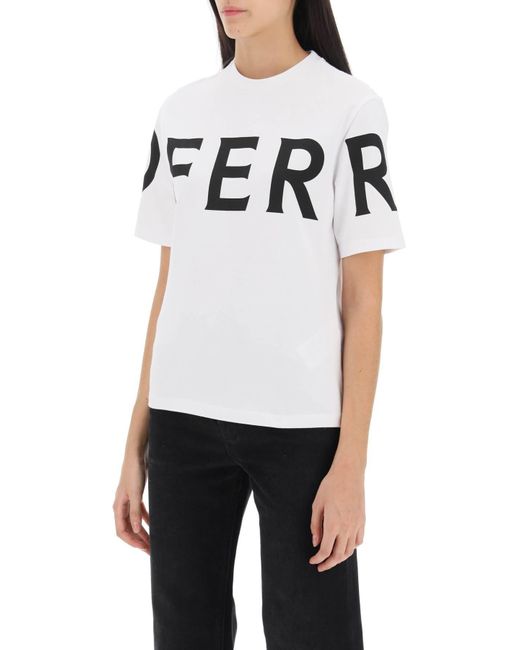 Ferragamo White Short Sleeve T-Shirt With Oversized Logo