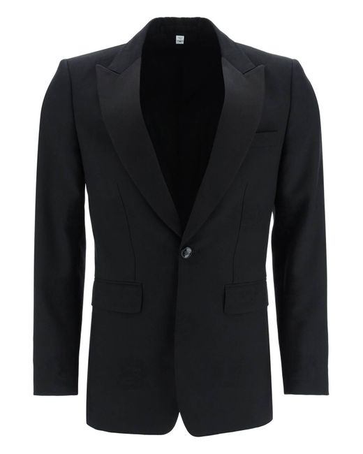 Burberry Black Tuxedo Jacket With Jacquard Details for men