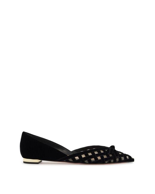 Aquazzura Black Romantic Ballet Flats Made Of