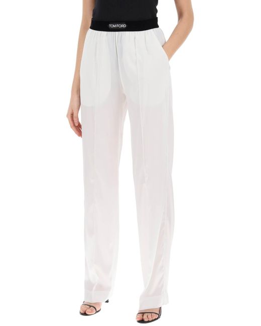 Tom Ford White Silk Pajama Pants