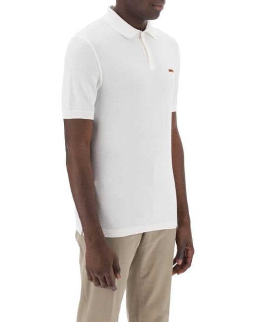 Zegna White Regular Fit Cotton Polo Shirt for men