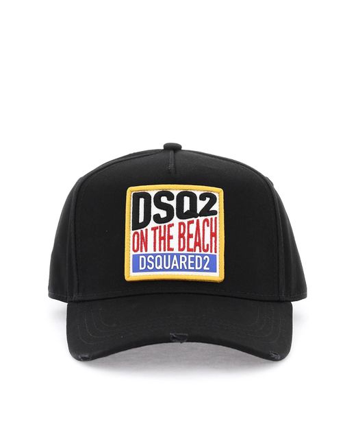 Cappello Baseball Tropical di DSquared² in Black da Uomo