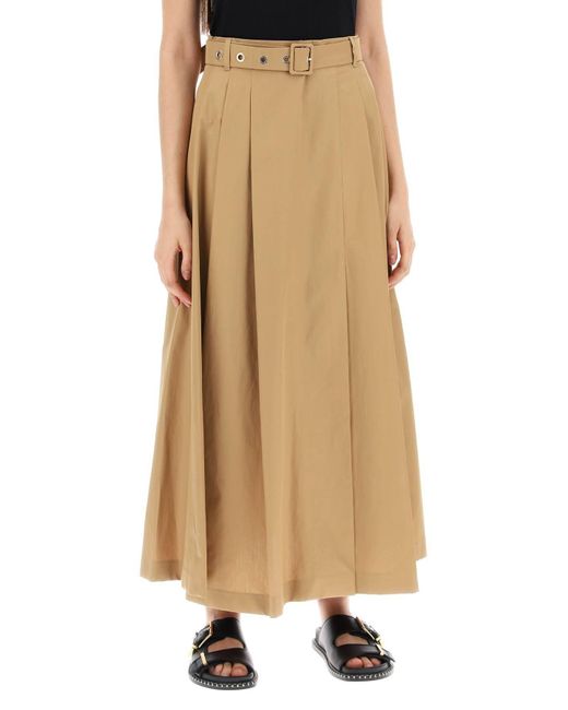 Max Mara Natural "Gilda Cotton Poplin Skirt"