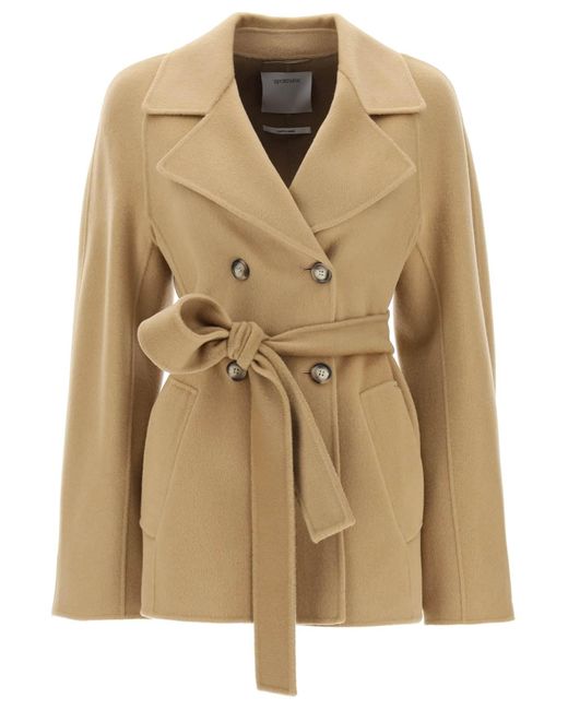 Sportmax Natural Umano Double-breasted Peacoat