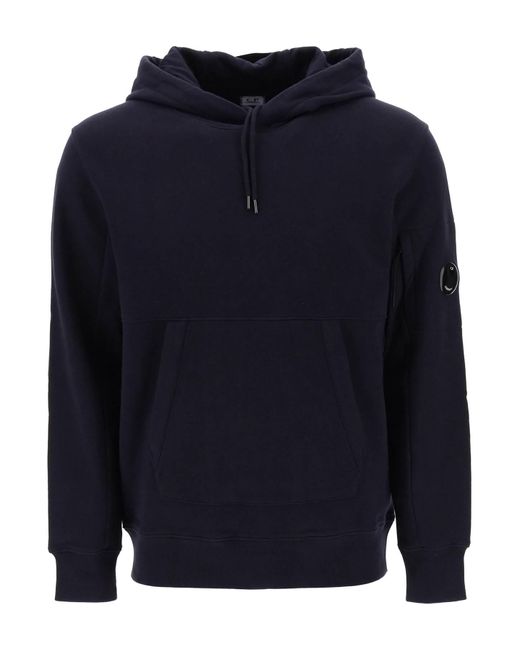 C P Company Blue Hoodie In French Terry for men