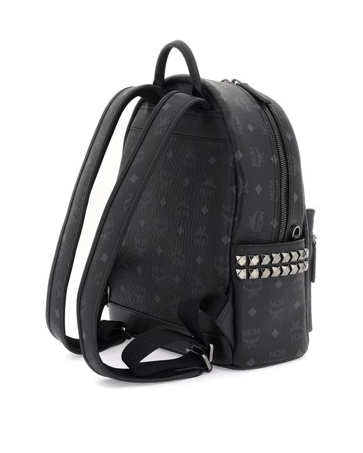 MCM Black Stark Small Backpack With Studs for men