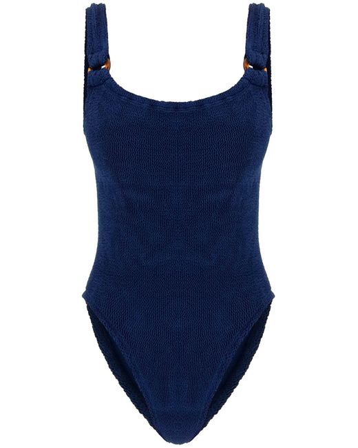 Hunza G Blue Domino Swim Swimsuit