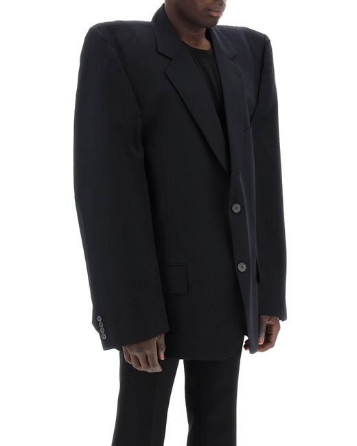 Balenciaga Black Boxy Blazer With Square Should for men