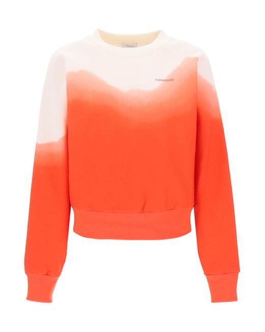Ferragamo Orange Dip-Dye Effect Sweatshirt