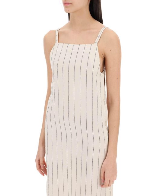 Loulou Studio White "Striped Sleeveless Dress Et