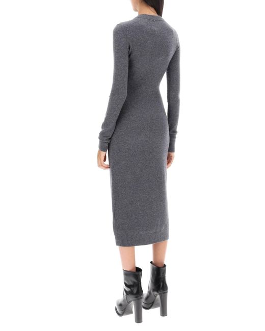 Sportmax Gray 'Divo' Knitted Midi Dress