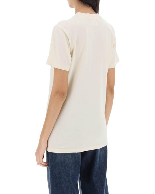 T-Shirt Zoeline Con Stampa Logo di Isabel Marant in Natural