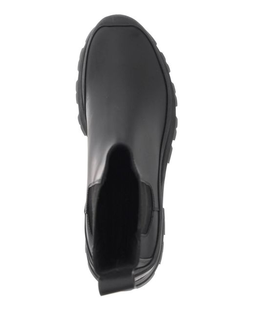 Alexander McQueen Black Leather Chelsea Ankle Boots for men