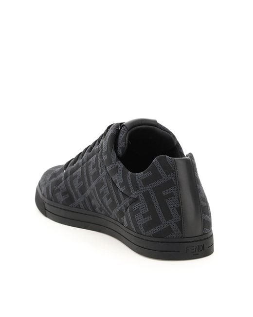 Fendi Black Ff Knit Sneakers for men