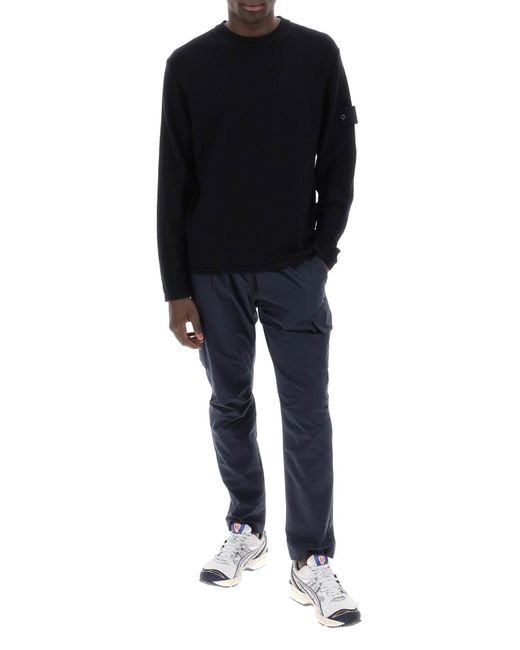 Stone Island Black Cotton And Cashmere Ghost Piece Pullover for men