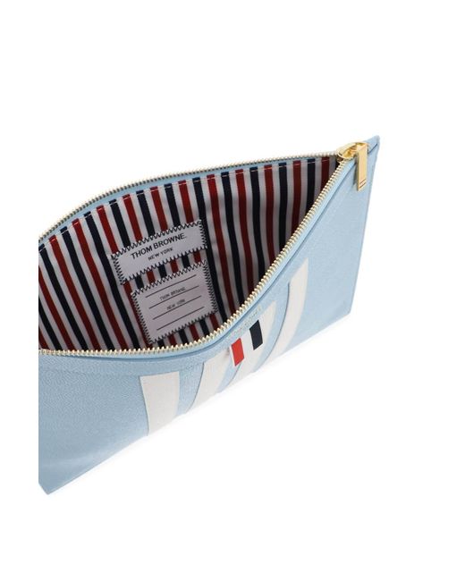 Thom Browne Blue 4 Bar Pouch for men