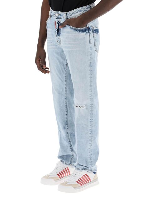 DSquared² Blue Light Wash Palm Beach Jeans With 642 for men