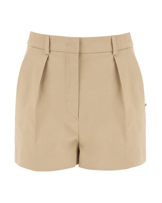 Sportmax Natural Cotton Gabardine Shorts For